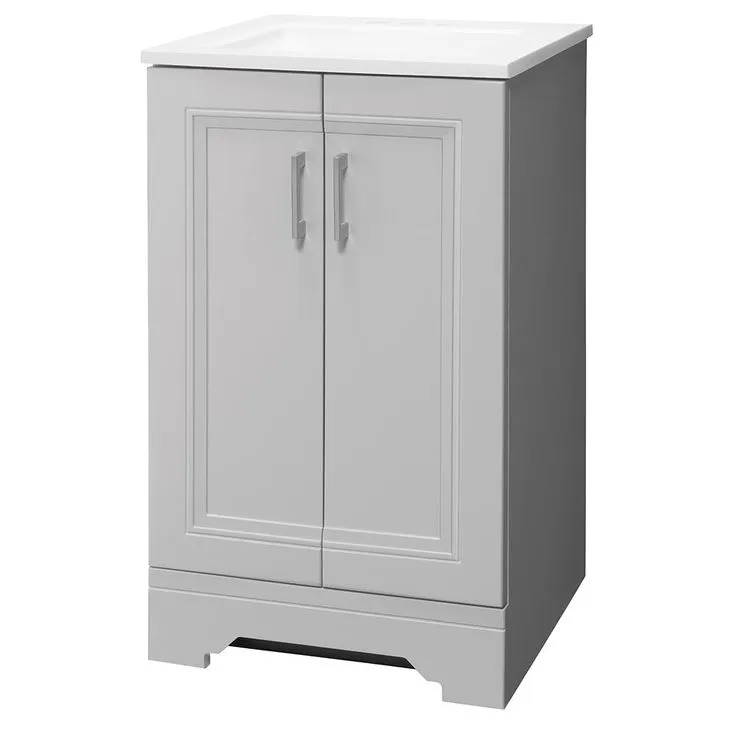 Willowridge 18-1/2 in. W Bath Vanity in Dove Gray with Cultured Marble Vanity Top in White with White Sink, photo 7 of 9