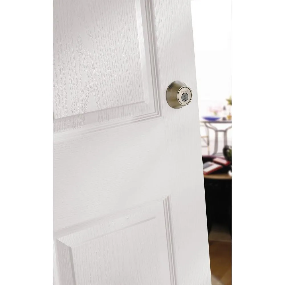 Kwikset 660 Series Satin Nickel Single Cylinder Deadbolt Featuring SmartKey Security with Microban Antimicrobial Technology, photo 5 of 12
