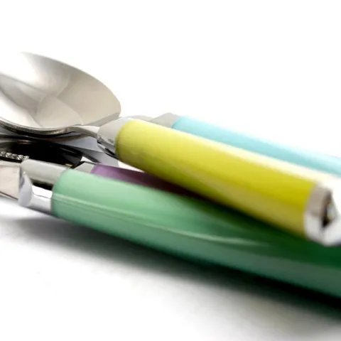 Pastel Extravaganza 20-Piece Assorted Colors Stainless Steel Flatware Set