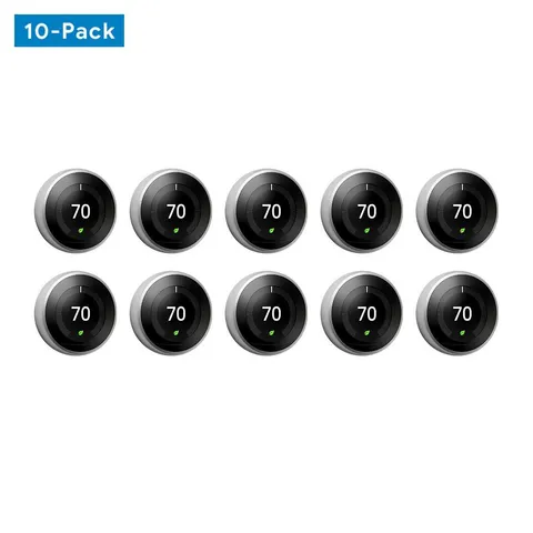 Nest Learning Thermostat 3rd Gen in Stainless Steel 10-pack