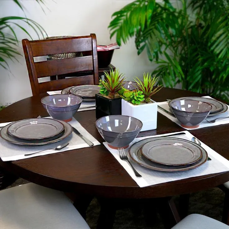 Terranea 12-Piece Rustic Grey Earthenware Dinnerware Set (Service for 4), photo 5 of 6