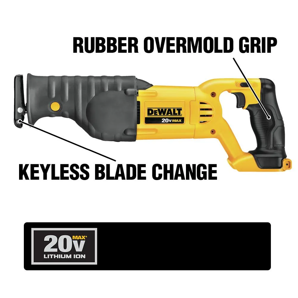 DEWALT 20-Volt Max Lithium-Ion Cordless Reciprocating Saw with Bonus 5.0 Ah Battery Starter Kit, photo 2 of 13