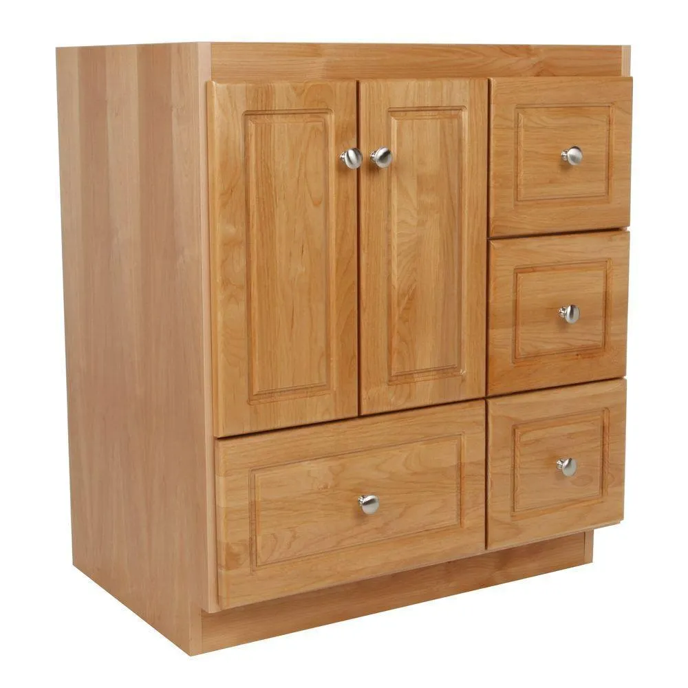 Ultraline 36 in. W x 21 in. D x 34.5 in. H Vanity with Right Drawers Cabinet Only in Natural Alder, photo 14 of 14
