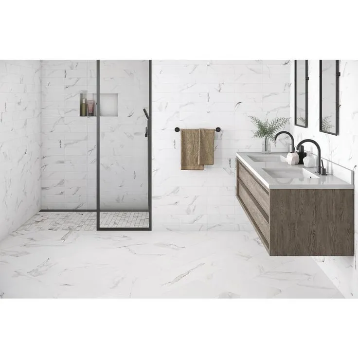 ELIANE Belmar White 12 in. x 24 in. Porcelain Floor and Wall Tile (14  sq. ft. / case), photo 2 of 6