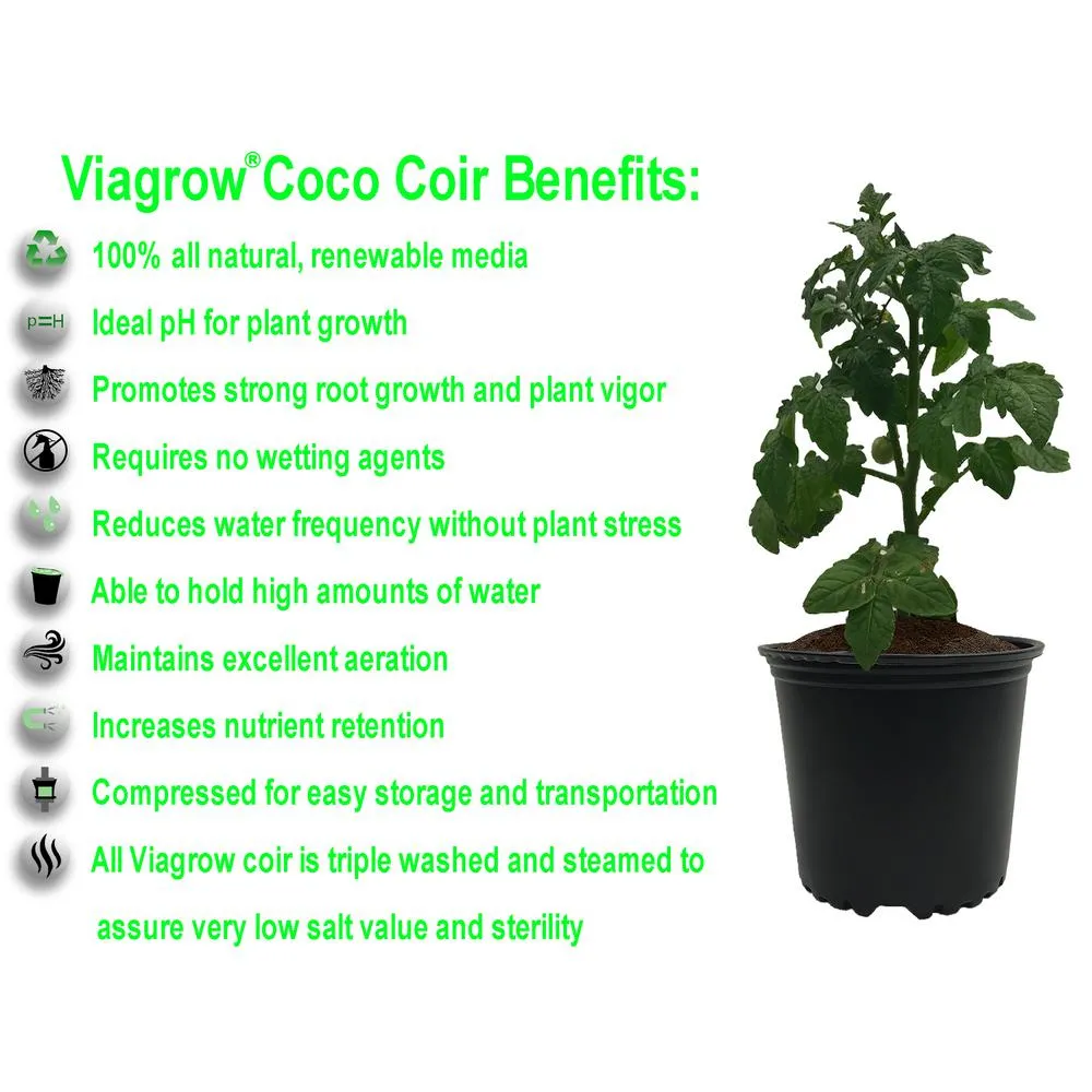 Viagrow 1.4 lbs./650 g Premium Soilless Grow Media Coconut Coir Brick, photo 4 of 9