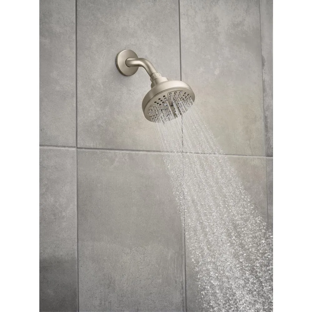 HydroEnergetix 8-Spray 4.75 in. Single Wall Mount Fixed Adjustable Shower Head in Spot Resist Brushed Nickel, photo 2 of 6