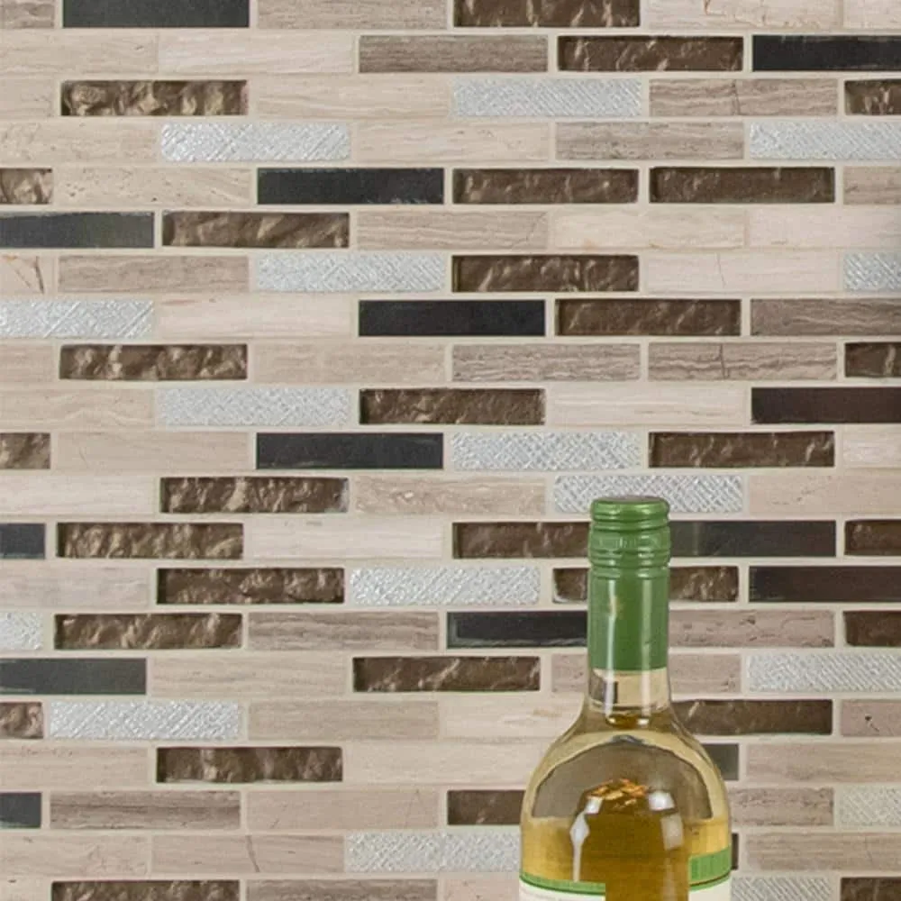 MSI Diamante 12 in. x 13.13 in. Glossy Glass; Stone Brick Look Wall Tile (9.8 sq. ft./Case), photo 10 of 10
