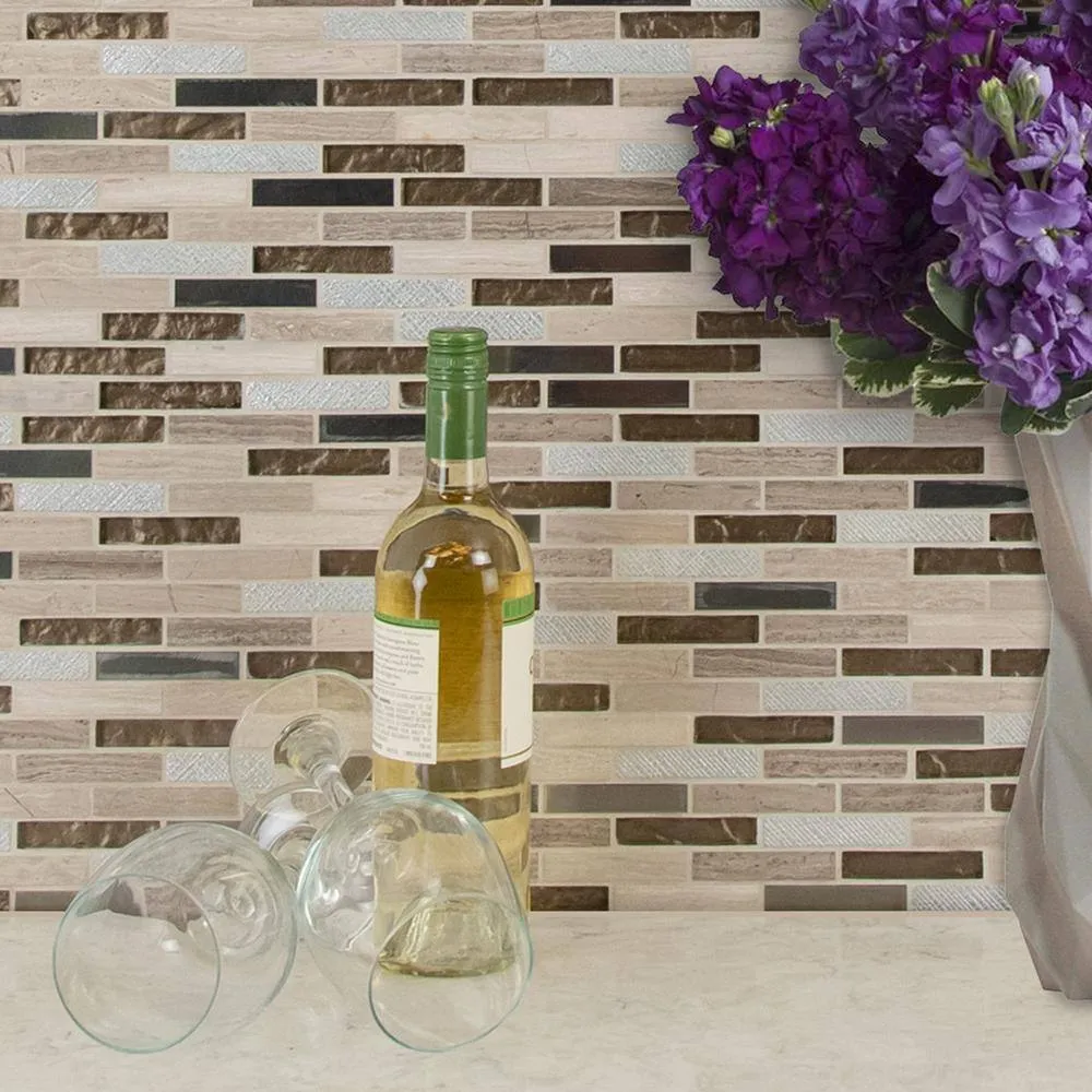 MSI Diamante 12 in. x 13.13 in. Glossy Glass; Stone Brick Look Wall Tile (9.8 sq. ft./Case), photo 7 of 10