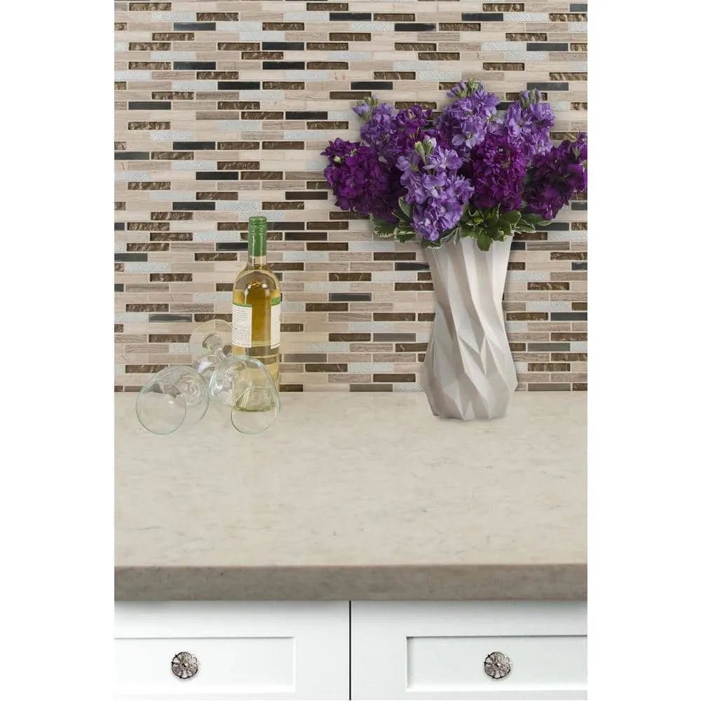 MSI Diamante 12 in. x 13.13 in. Glossy Glass; Stone Brick Look Wall Tile (9.8 sq. ft./Case), photo 9 of 10