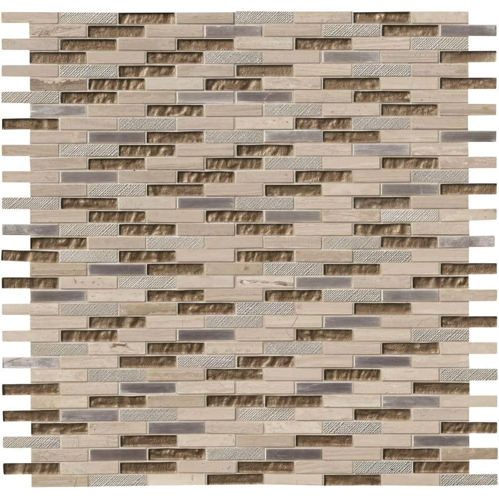 MSI Diamante 12 in. x 13.13 in. Glossy Glass; Stone Brick Look Wall Tile (9.8 sq. ft./Case), photo 4 of 10