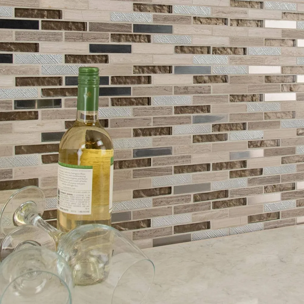 MSI Diamante 12 in. x 13.13 in. Glossy Glass; Stone Brick Look Wall Tile (9.8 sq. ft./Case), photo 8 of 10