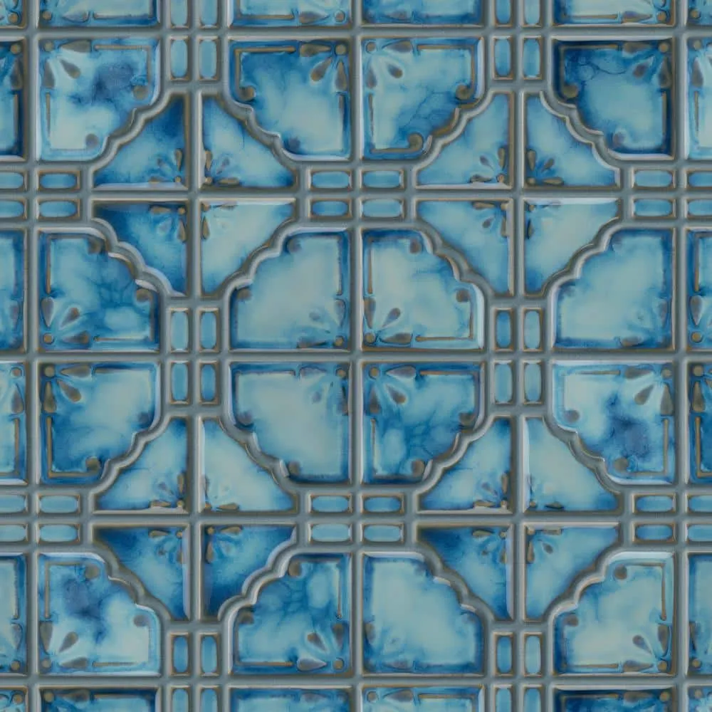Merola Tile Moonbeam Diva Blue 12 in. x 12 in. Porcelain Mosaic Tile (9.79 sq. ft. / Case), photo 4 of 8