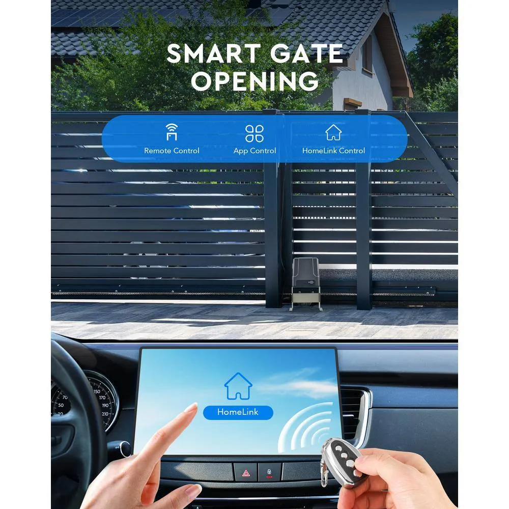 DOORADO 170W Automatic Sliding Gate Opener for 1800 lbs. 40 ft. Gates, 24V DC Motor IR Sensors Remotes, Solar Power Compatible, photo 4 of 8