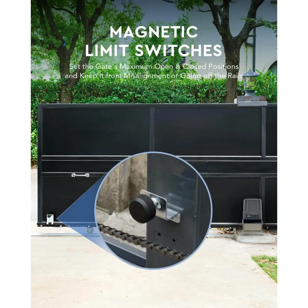 DOORADO 170W Automatic Sliding Gate Opener for 1800 lbs. 40 ft. Gates, 24V DC Motor IR Sensors Remotes, Solar Power Compatible, photo 2 of 8