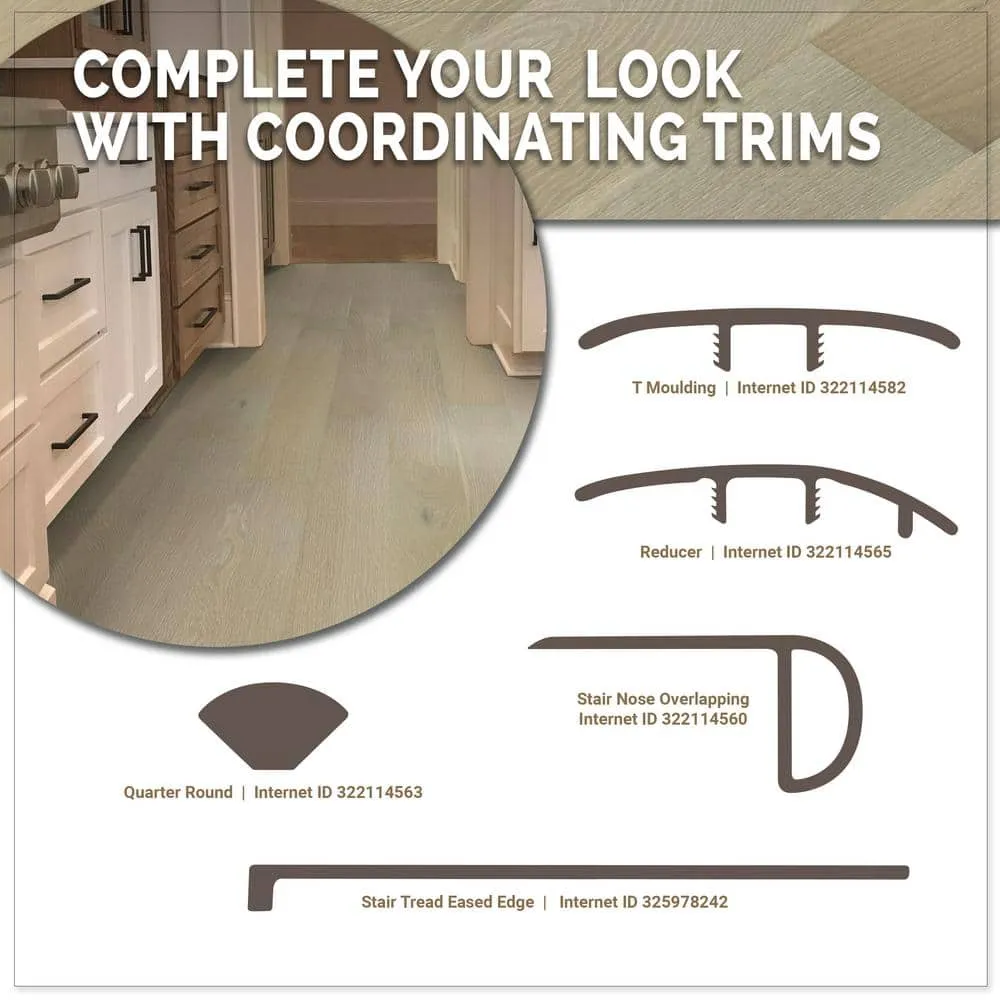 A&A Surfaces Woodridge Dorman Oak 0.28 in. x 6.5 in. Waterproof Wire Brushed Engineered Hardwood Flooring (1040.16 sq. ft./pallet), photo 9 of 9
