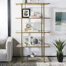 Safavieh Francis Gold/Clear Metal Etagere, 40 x 18 x 72 in, photo 2 of 3