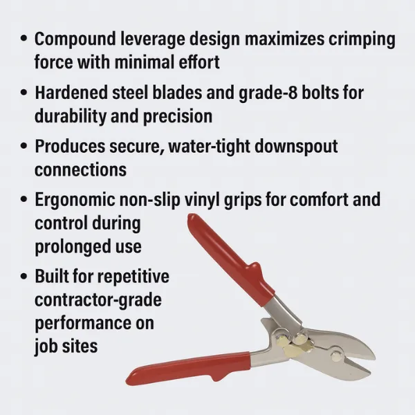 AJC Tools & Equipment AJC Tools Downspout Crimper with Hardened Steel Blades and Vinyl Grips, photo 3 of 4