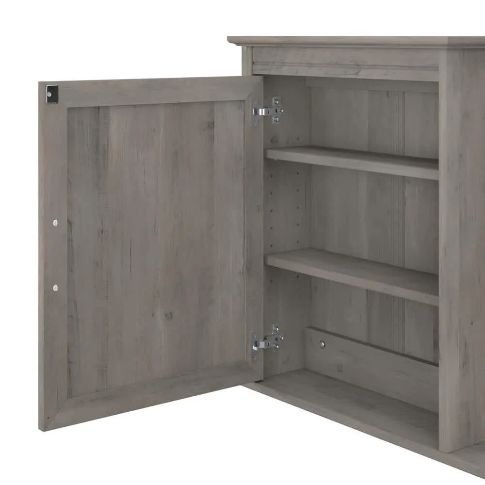 Bush Furniture Key West 31.89 in. W x 25 in. H Rectangular Particle Board Medicine Cabinet with Mirror in Driftwood Gray, photo 10 of 10