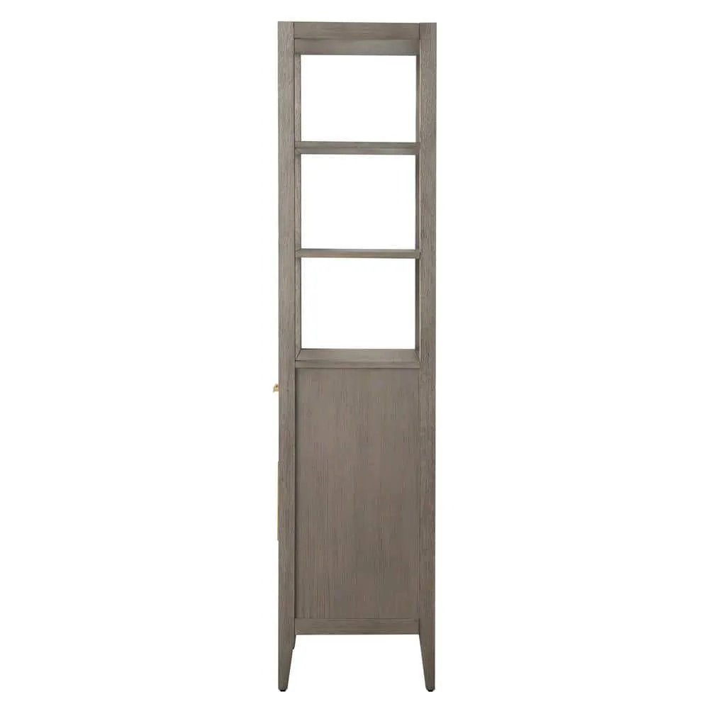 Vanity Art 21 in. W x 17 in. D x 72 in. H Brown MDF Floor Standing Linen Cabinet with Soft Close Door in Driftwood Gray/GB, photo 5 of 12