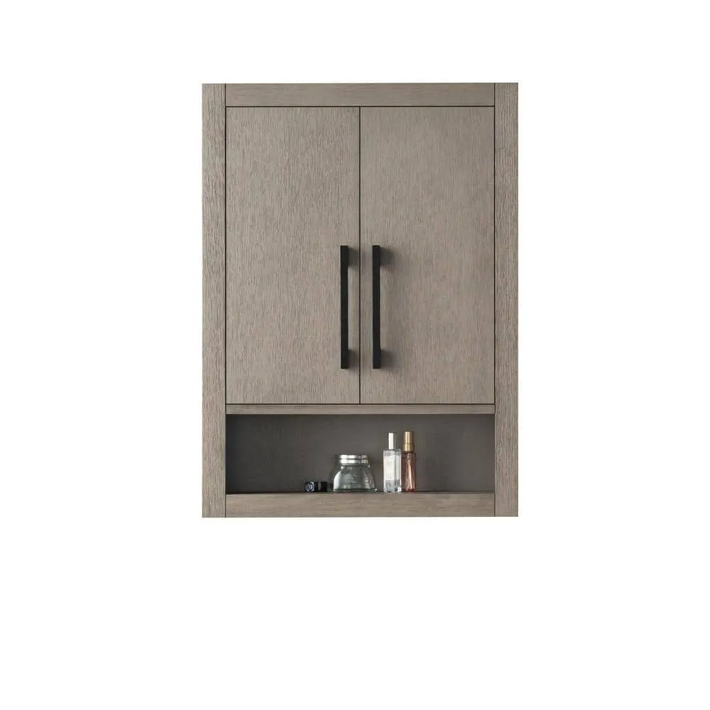 Vanity Art 24 in. W x 8 in. D x 33 in. H Bathroom Storage Wall Cabinet in Driftwood Gray/MB, photo 4 of 8