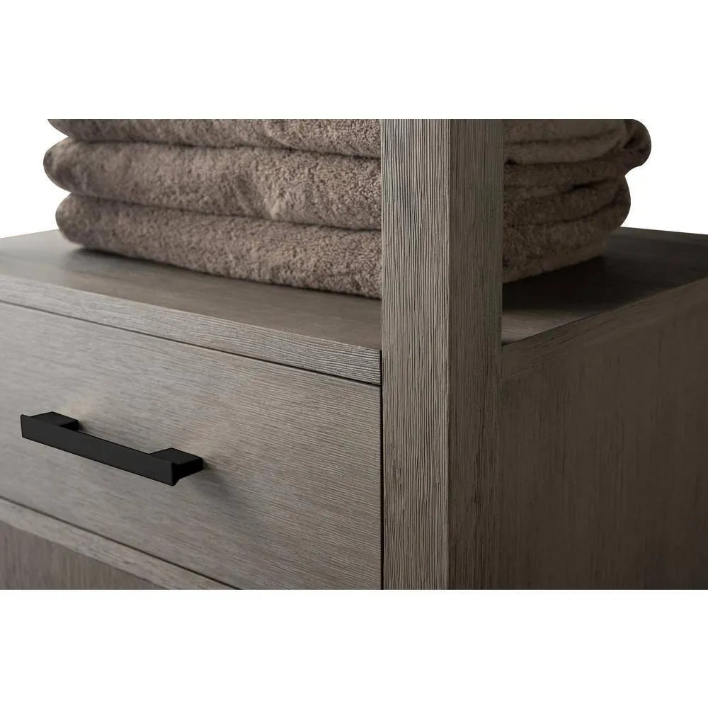 Vanity Art 21 in. W x 17 in. D x 72 in. H Brown MDF Floor Standing Linen Cabinet with Soft Close Door in Driftwood Gray/MB, photo 6 of 9