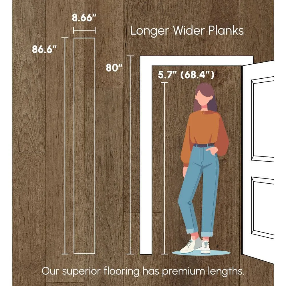 ASPEN FLOORING Durango Hickory 9/16 in T x 8.66 in. W Tongue and Groove Wire Brushed Engineered Hardwood Flooring (31.25 sqft/case), photo 7 of 14