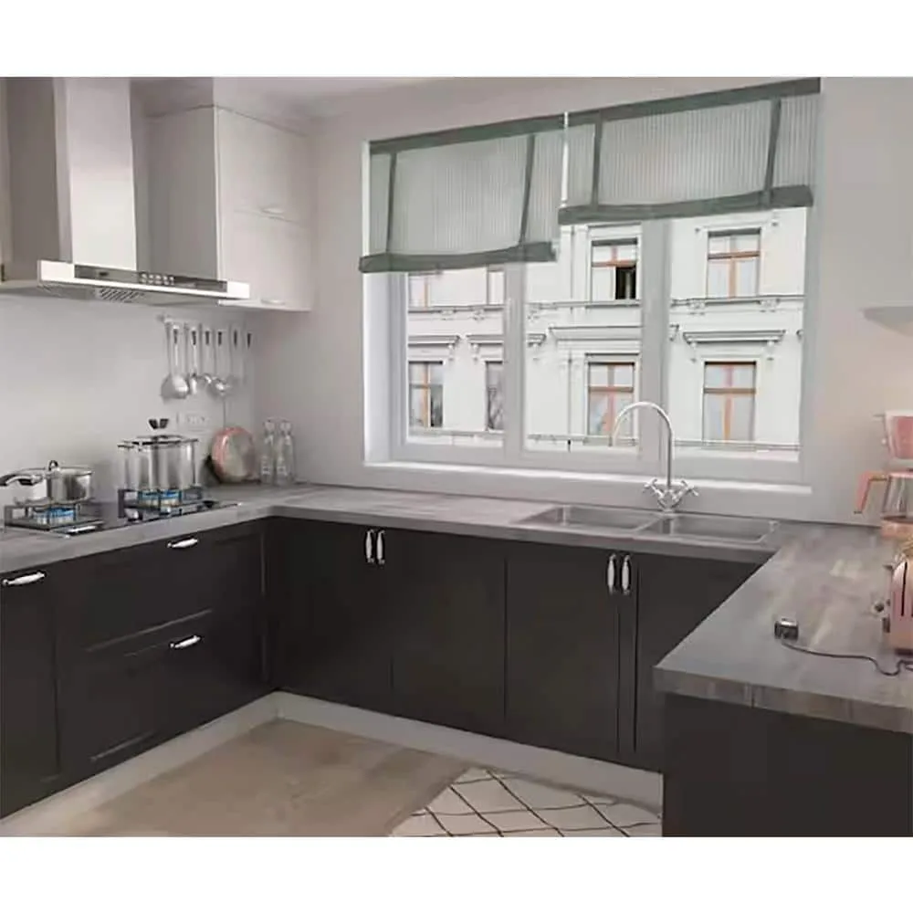 Interbuild 6.2 ft. L x 36 in. D, Acacia Butcher Block Island Countertop, Finished in Dusk Grey with Square Edge, photo 3 of 5