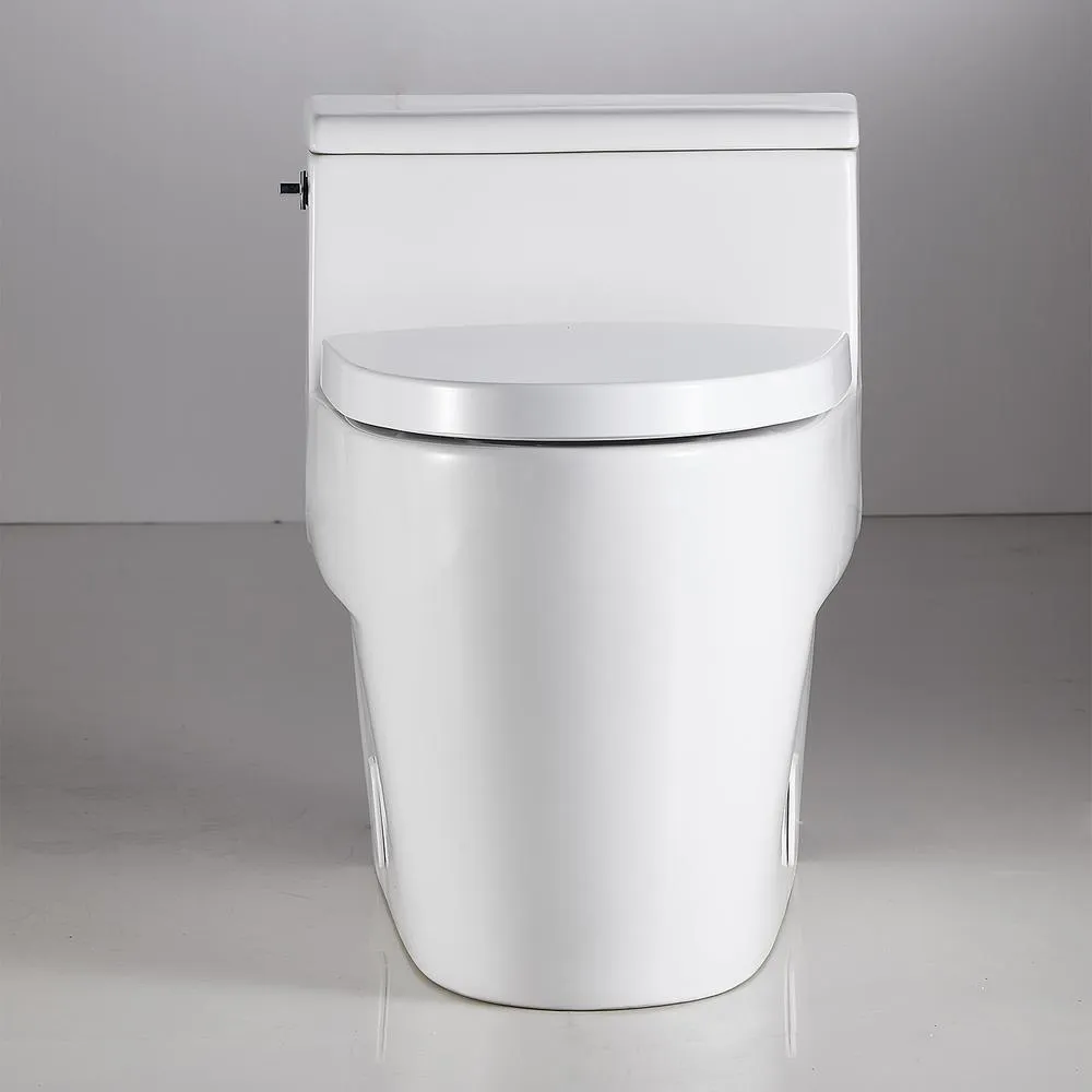 Boyel Living 0.8 GPF /1.28 GPF Dual Flush Ceramic Bowl Square Elongated Toilet Bowl Only in White, photo 4 of 8