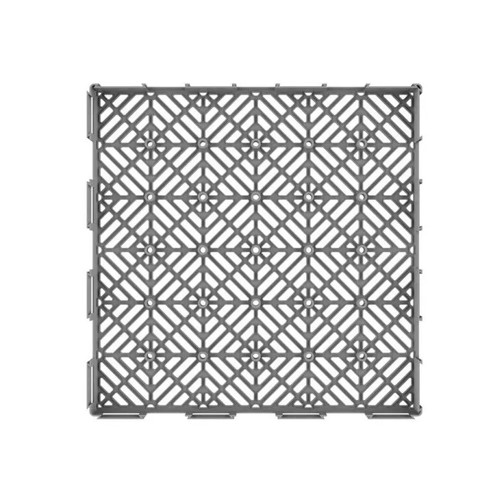 Pure Garden 11.5 in. x 11.5 in. Grey Outdoor Interlocking Diamond Pattern Polypropylene Patio and Deck Tiles (Set of 30), photo 6 of 7