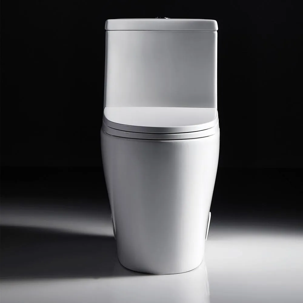 New Style Double Flush 1 Piece 0.8 / 1.28 GPF White Double Pumping Elongated Toilet With Chair, photo 6 of 8