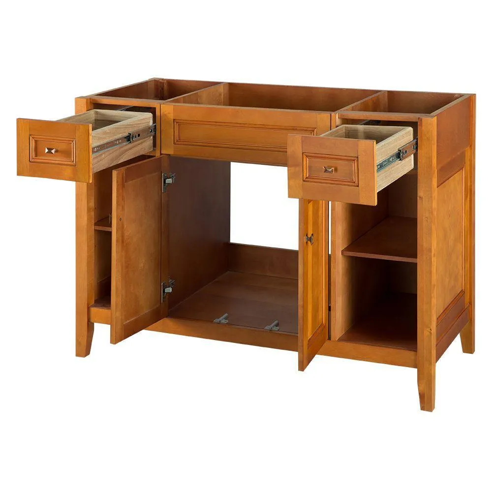 Exhibit 48 in. W Bath Vanity Cabinet Only in Rich Cinnamon, photo 5 of 12