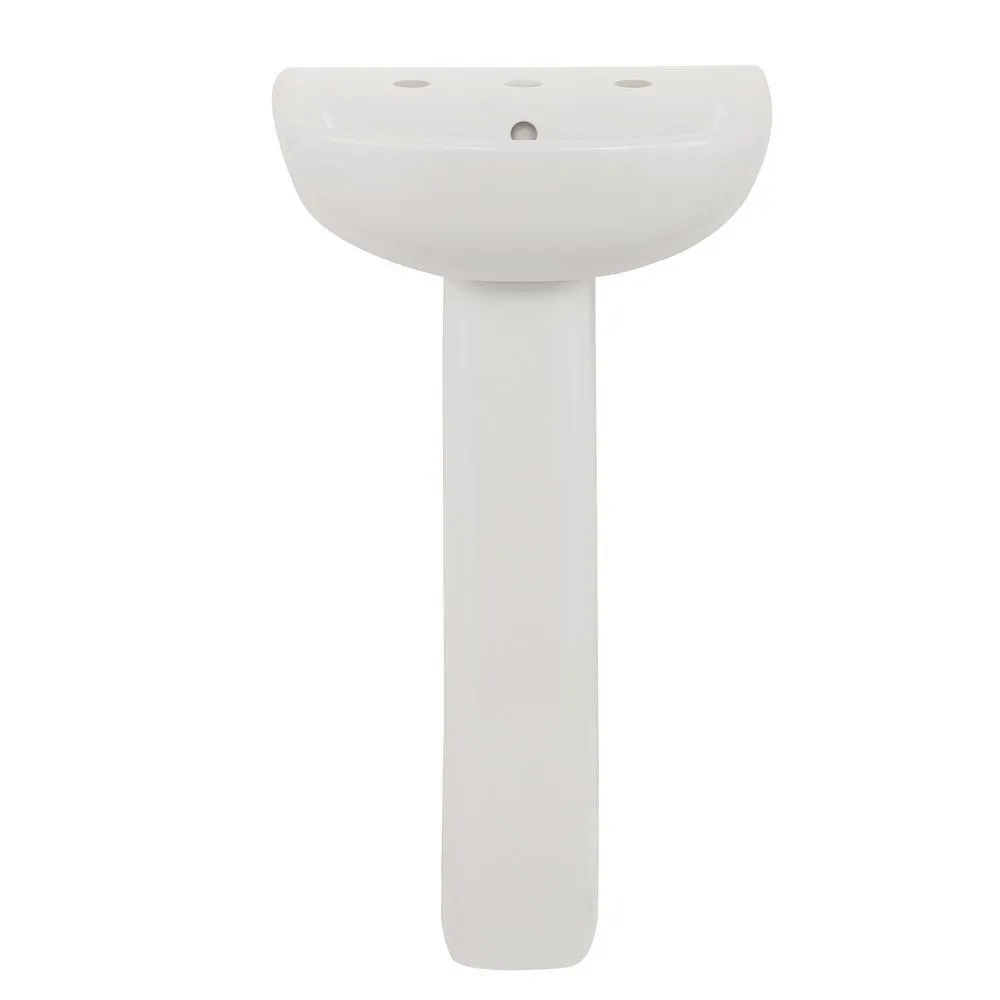 Compact 450 18 in. Pedestal Combo Bathroom Sink for 8 in. Widespread in White, photo 2 of 7