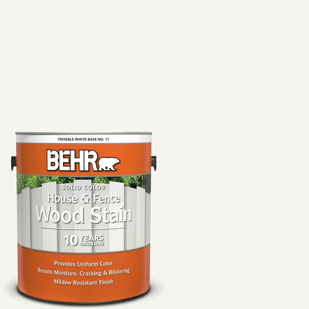 BEHR 5 gal. #SC-210 Ultra Pure White Solid Color House and Fence Exterior Wood Stain, photo 12 of 12
