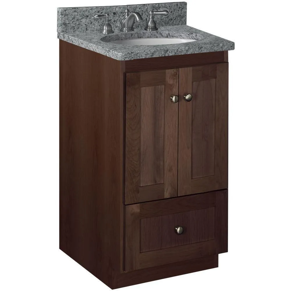 Shaker 42 in. W x 21 in. D x 34.5 in. H Vanity Cabinet Only in Natural Alder, photo 38 of 47