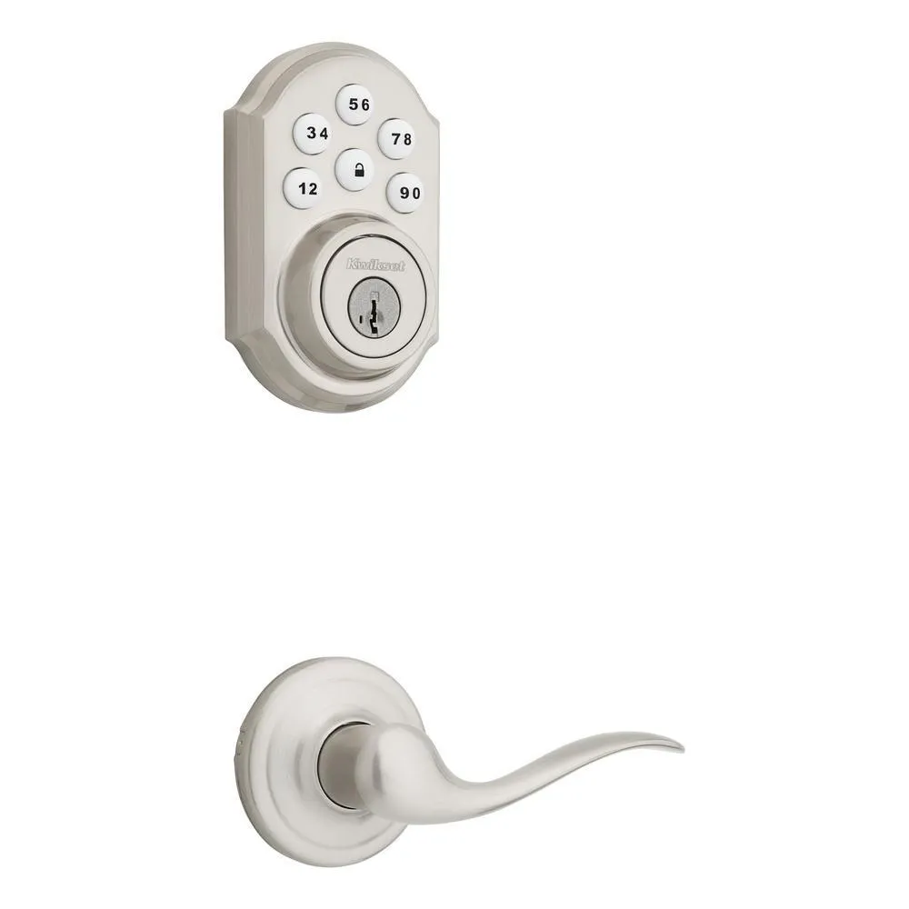 Kwikset SmartCode 909 Satin Nickel Single Cylinder Electronic Deadbolt Featuring SmartKey Security and Tustin Passage Lever, photo 2 of 14