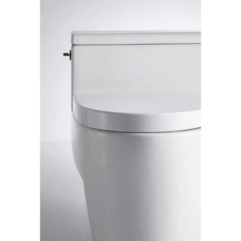 Boyel Living 0.8 GPF /1.28 GPF Dual Flush Ceramic Bowl Square Elongated Toilet Bowl Only in White, photo 8 of 8