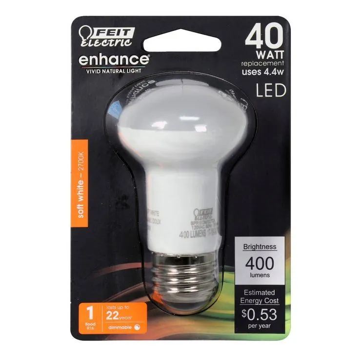 Feit Electric 40-Watt Equivalent R16 Dimmable CEC Title 24 Compliant LED ENERGY STAR 90+ CRI Flood Light Bulb, Soft White, photo 3 of 8
