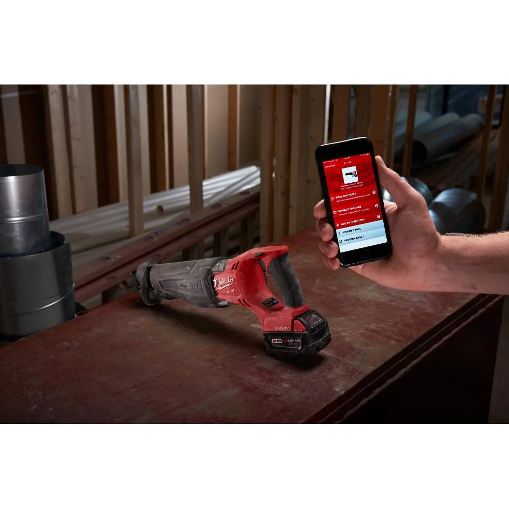 M18 FUEL ONE-KEY 18-Volt Lithium-Ion Brushless Cordless SAWZALL Reciprocating Saw Kit with Two 5.0 Ah Batteries, Case, photo 4 of 7