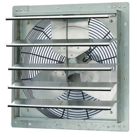 3852 CFM Silver Electric Powered Gable Mount Shutter Fan/Vent