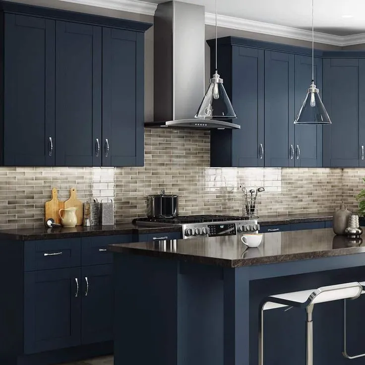 Home Decorators Collection Washington Vessel Blue Plywood Shaker Assembled Utility Pantry Kitchen Cabinet Soft Close 18 in W x 24 in D x 90 in H, photo 5 of 7