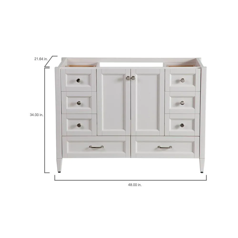 Claxby 48 in. W x 34 in H x 22 in. D Bath Vanity Cabinet Only in Cream, photo 3 of 34