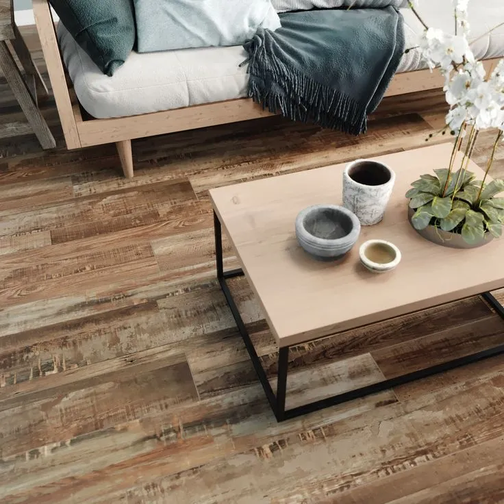 CALI vinyl mute step Redefined Pine 6.5-mm x 7-in W x 48-in L Water Resistant Luxury Vinyl Plank Flooring (24.03-sq ft/case), photo 7 of 8