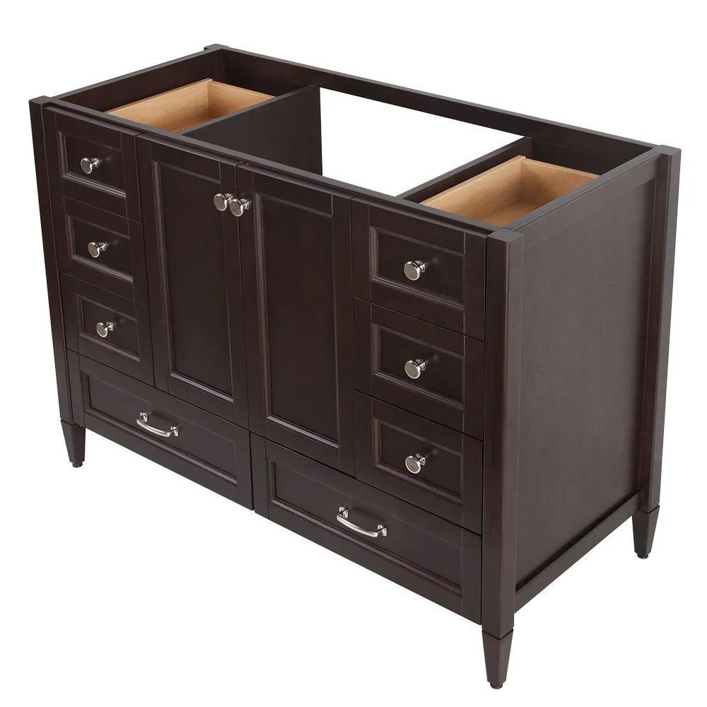 Claxby 48 in. W x 34 in H x 22 in. D Bath Vanity Cabinet Only in Chocolate, photo 4 of 33