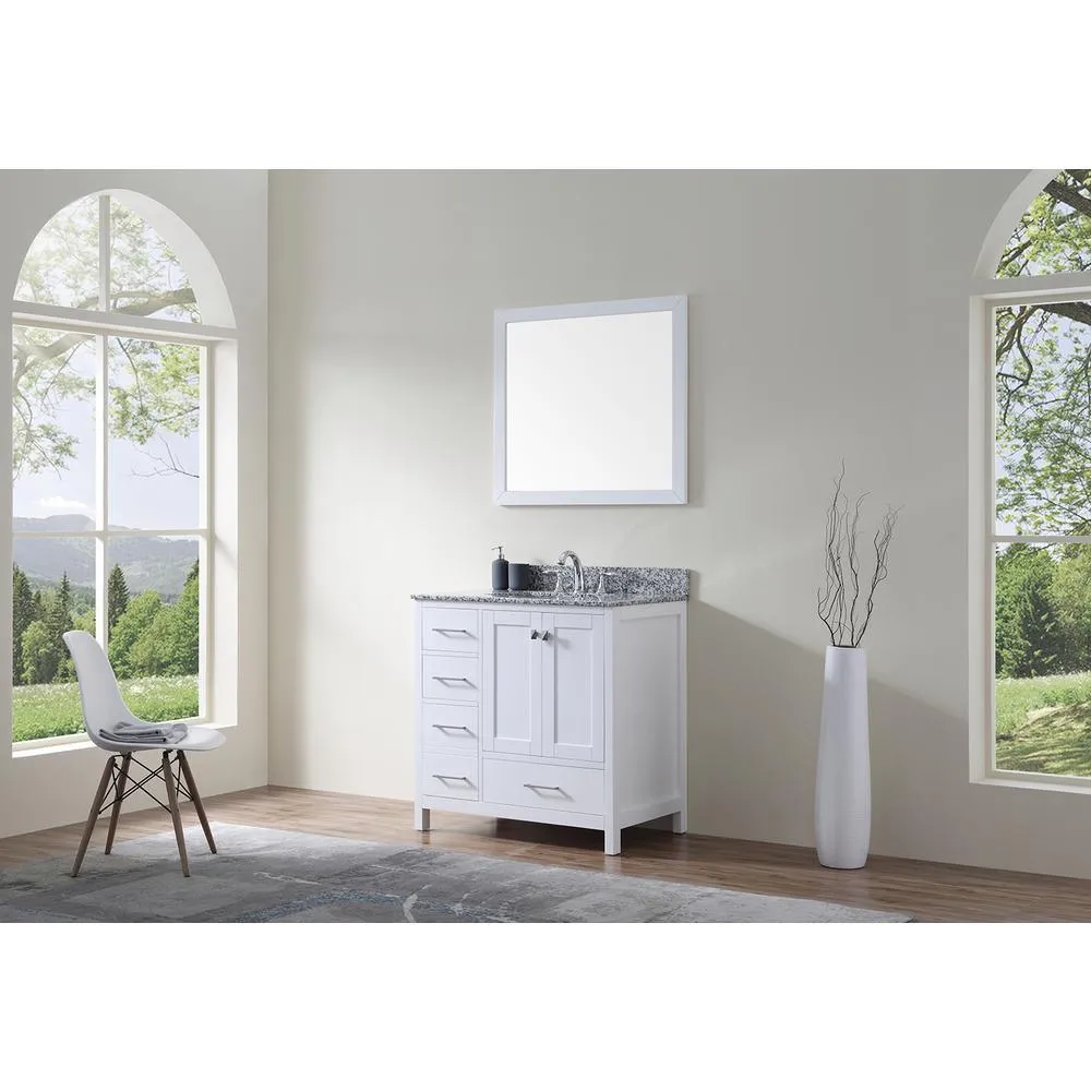 Caroline Madison 36 in. W Bath Vanity Cabinet Only in White, photo 4 of 5