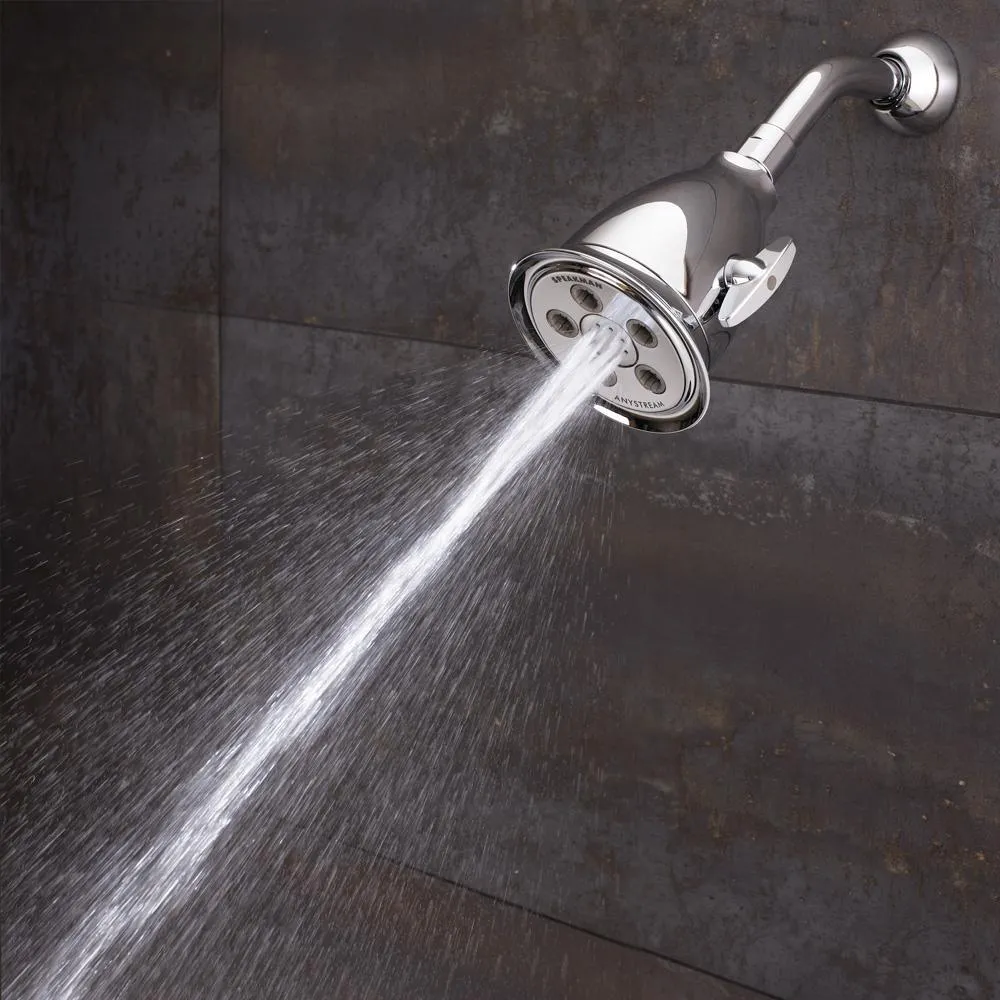 3-Spray 4.1 in. Single Wall MountHigh Pressure Fixed Adjustable Shower Head in Polished Chrome, photo 6 of 14