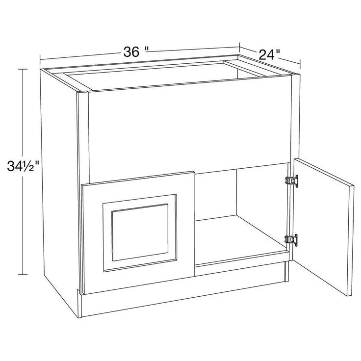 Home Decorators Collection Grayson 36 in. W x 24 in. D x 34.5 in. H Assembled Plywood Farm Sink Base Kitchen Cabinet in Mythic Blue with Soft Close, photo 3 of 5