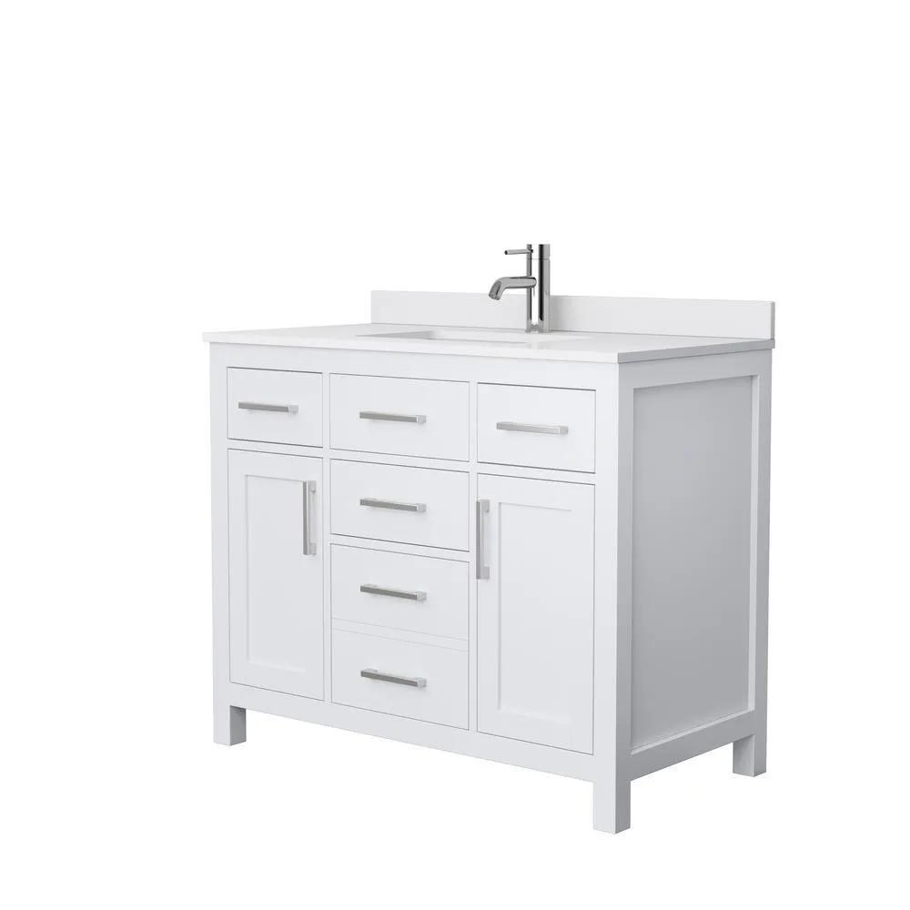 Beckett 72 in. W x 22 in. D Double Bath Vanity in White with Cultured Marble Vanity Top in Carrara with White Basins, photo 28 of 53