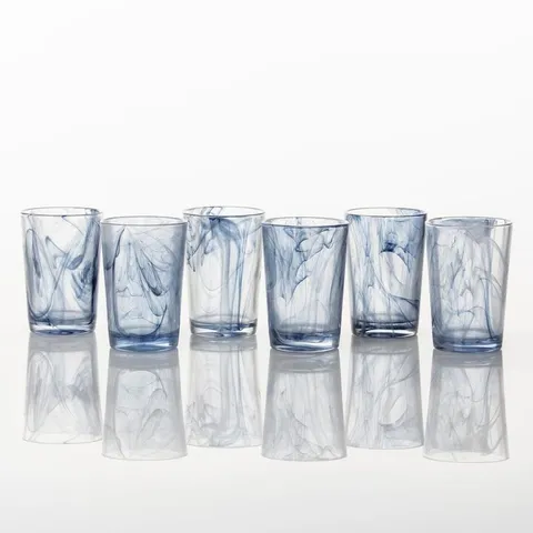 14 fl. oz. Swirl Ink Highball Glass (Set of 6)