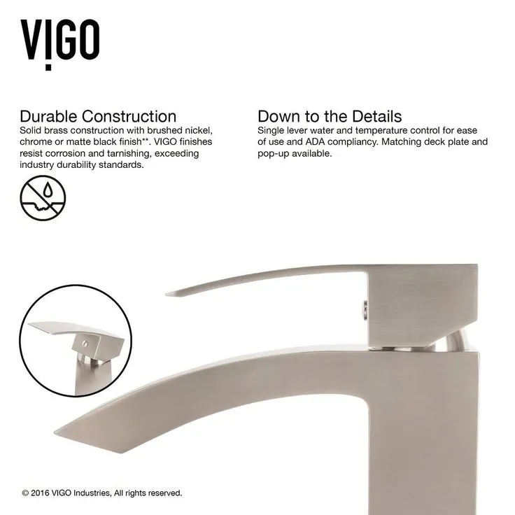 VIGO Magnolia Matte Stone Vessel Bathroom Sink in White with Duris Vessel Faucet in Brushed Nickel, photo 9 of 11