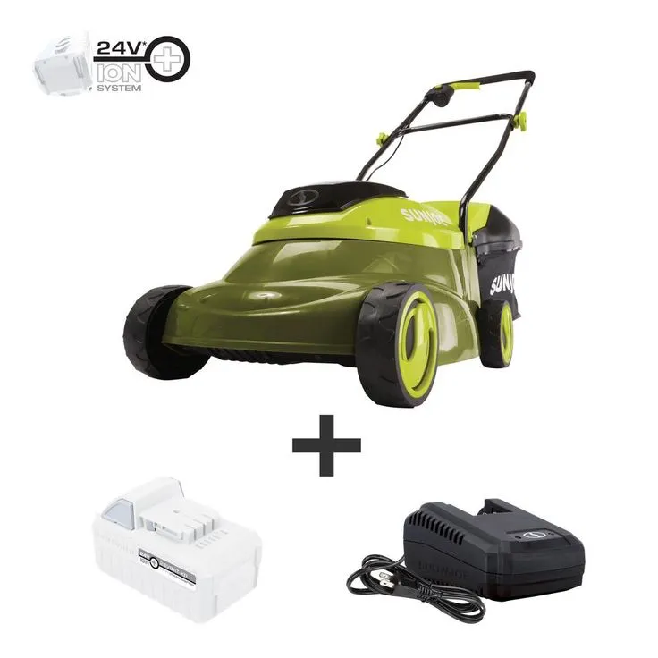 Sun Joe 14 in. 24-Volt Cordless Walk-Behind Push Mower Kit with 5.0 Ah Battery + Charger, photo 2 of 3
